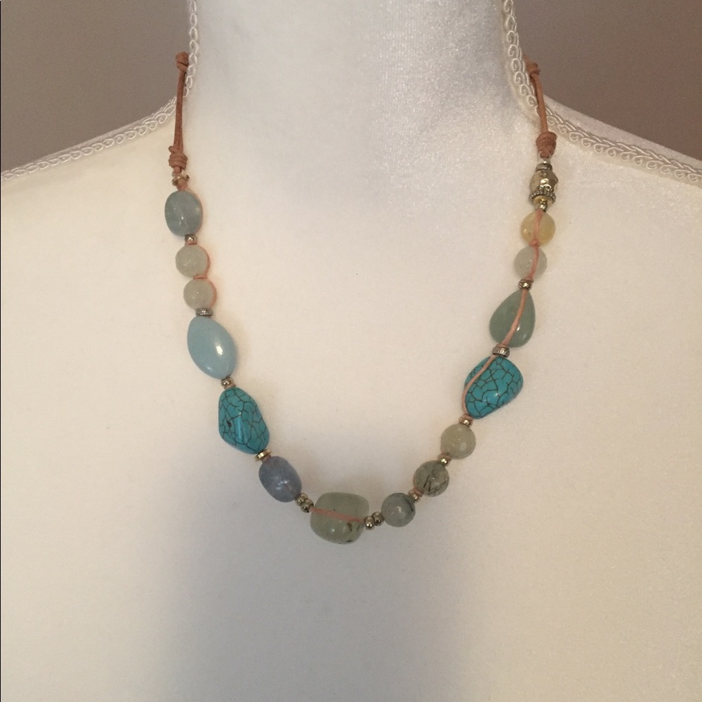 Gorgeous Stone Necklace in Shades of Blue & Green